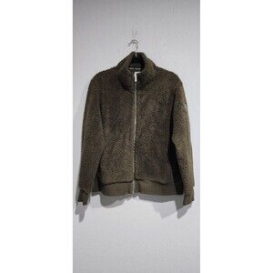 Calvin Klein Woman's Olive Green Fleece Jacket w/ Pockets Size XL Full Zip